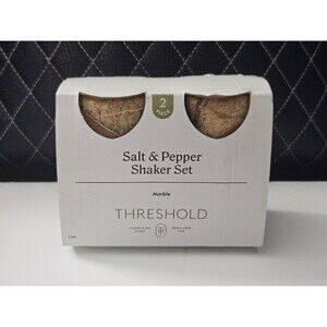 Threshold Farmhouse Brown Marble Salt & Pepper Shaker Set Target Kitchen Decor